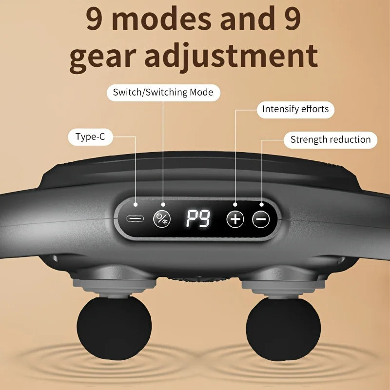 Six-Head Fascia Massage Gun — Deep Tissue Muscle Relaxation for Back, Neck & Shoulders