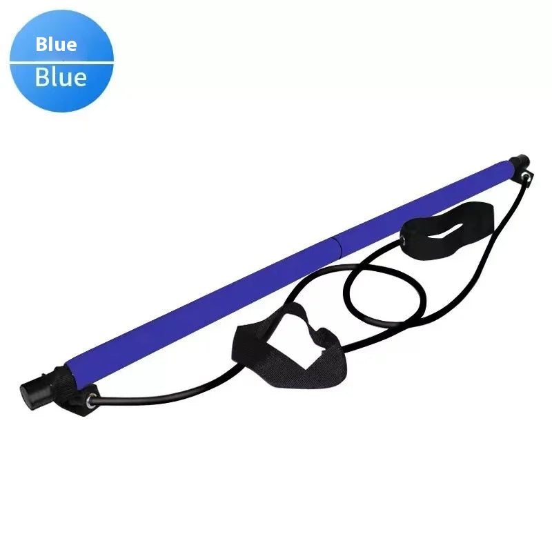 Pilates Stick — Adjustable Fitness Bar with Resistance Bands for Home Workout