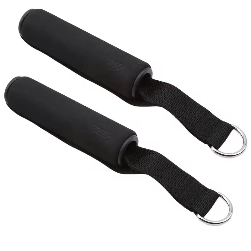 Gym Handle Foam Grips — Extra Wide D-Ring Cable Attachment for Pulling & Lifting