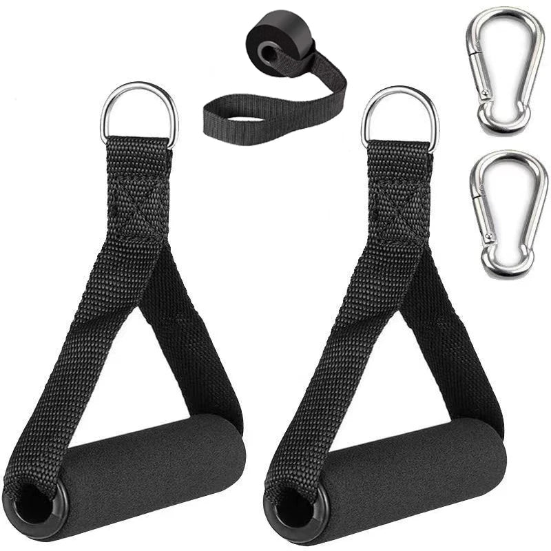 Gym Handle Foam Grips — Extra Wide D-Ring Cable Attachment for Pulling & Lifting