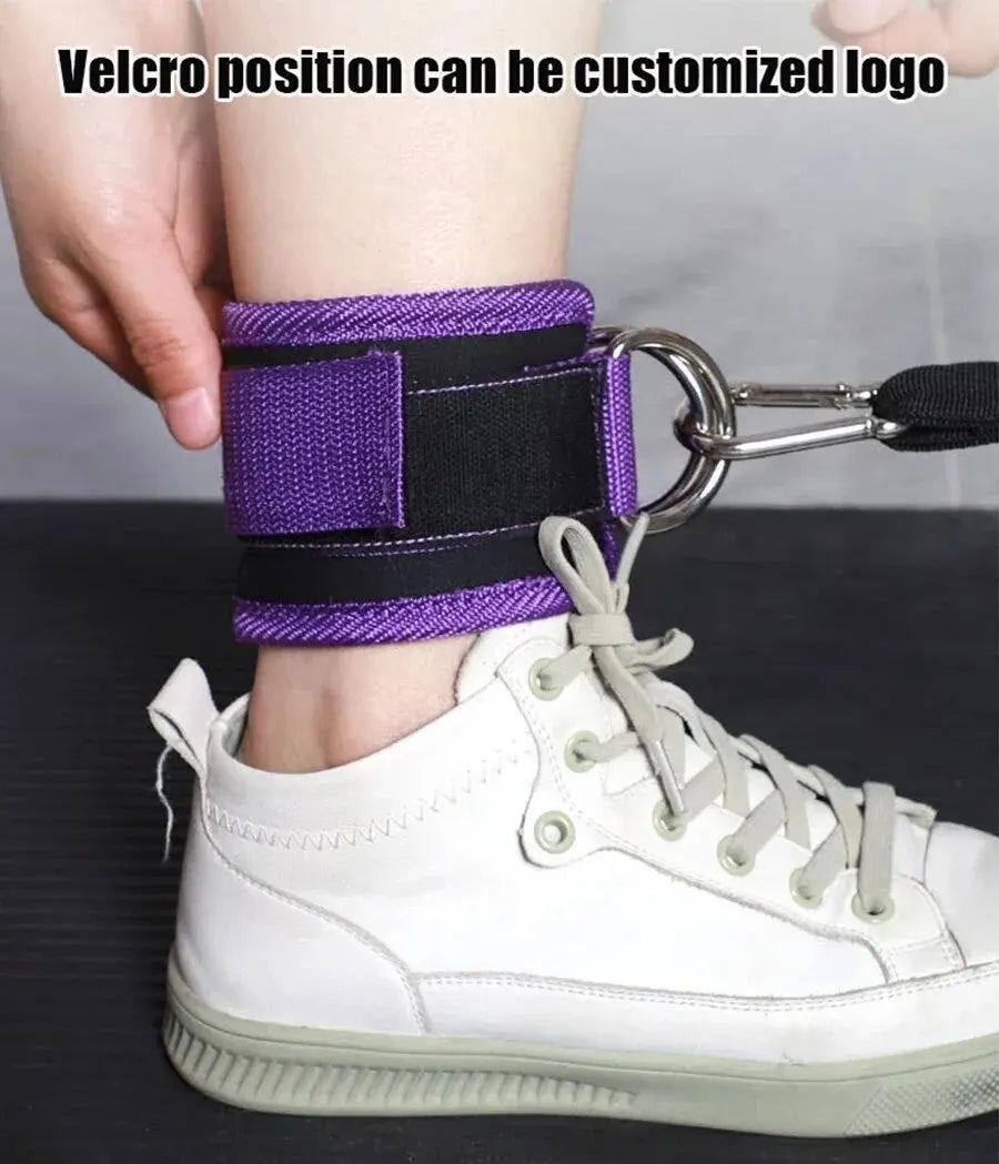 Adjustable Ankle Straps — D-Ring Cuffs for Cable Machine & Leg Workouts
