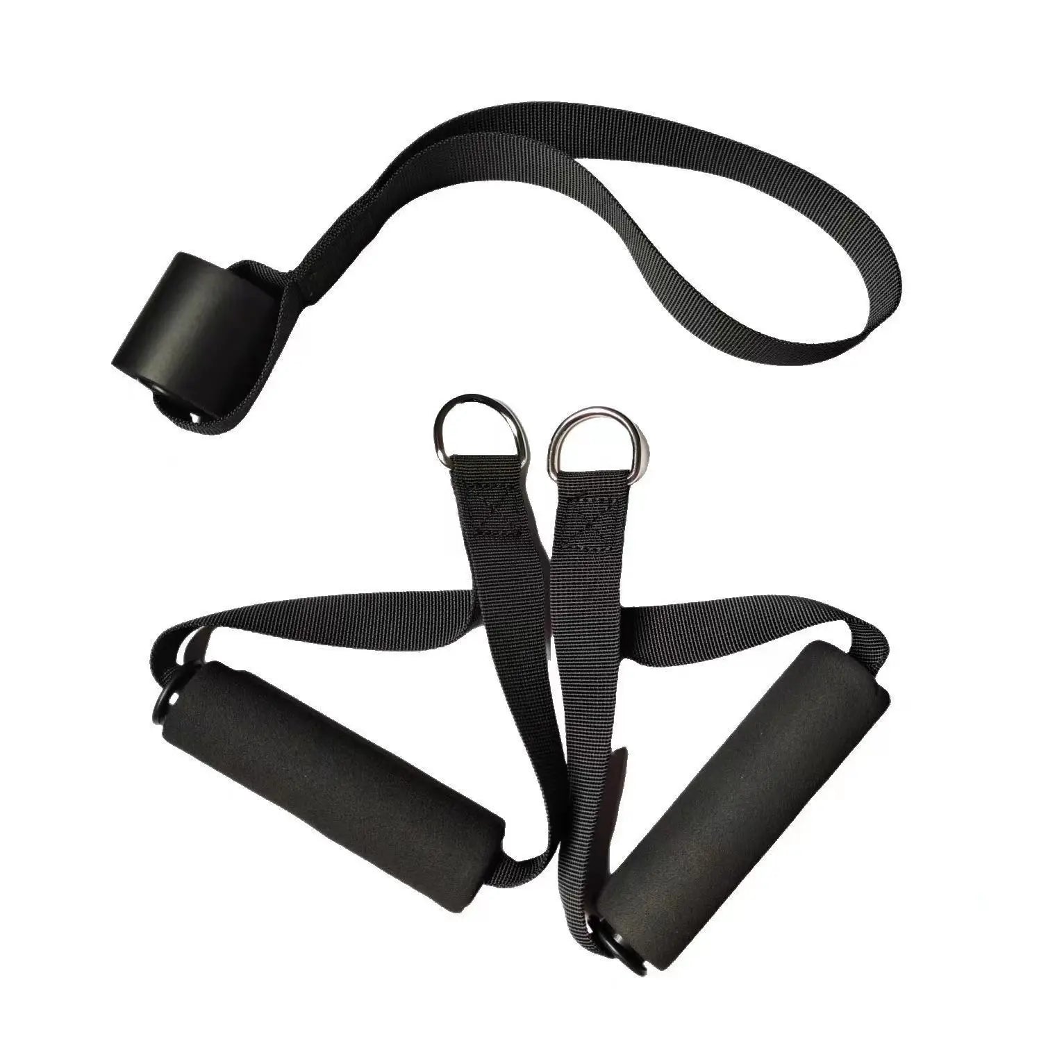 Gym Handle Foam Grips — Extra Wide D-Ring Cable Attachment for Pulling & Lifting