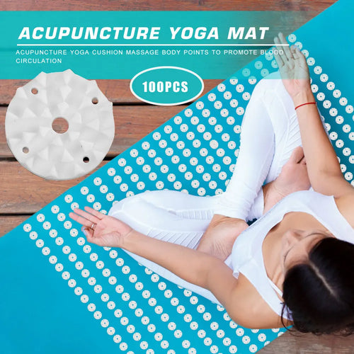 Acupressure Yoga Mat Spikes — 100pcs Lotus Needle Cushion for Pilates & Relaxation
